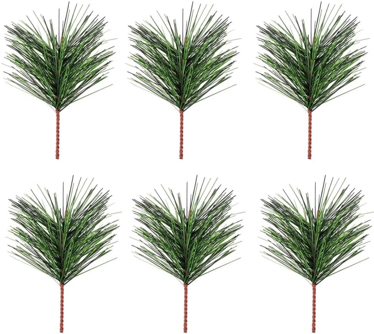 Kunstmatige dennennaalden 12 stuks - Kleine groene dennen takken - Buigzaam met ijzerdraad - ShopVlot