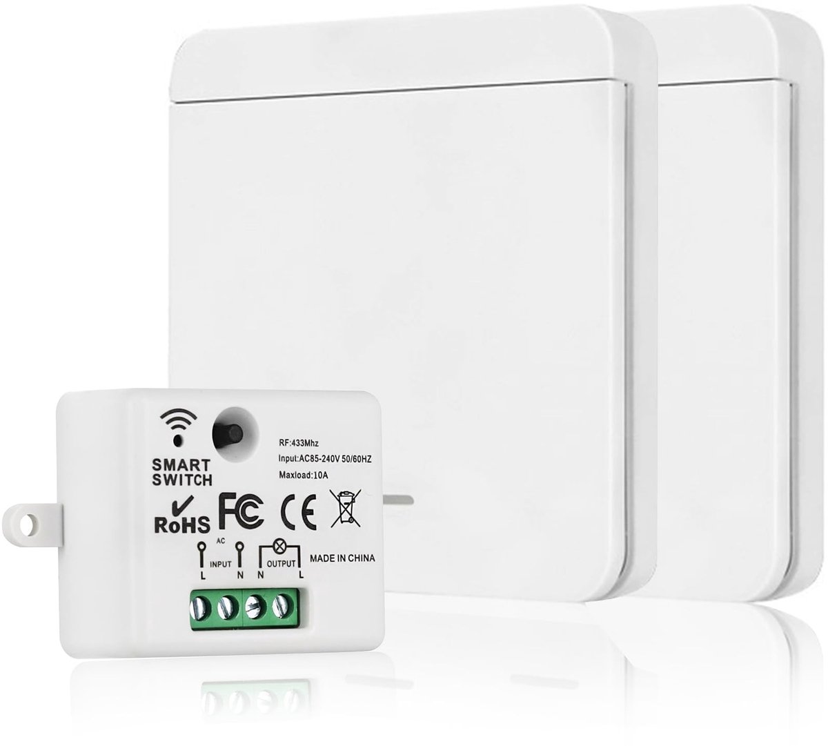 Draadloze Lichtschakelaar Set van 2, Zonder Bedrading, 230V