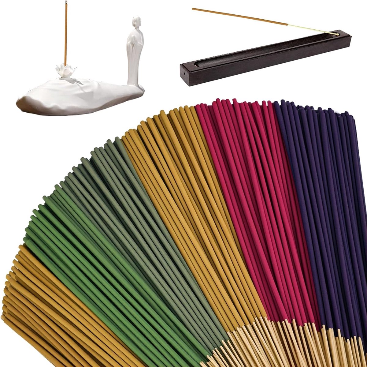 Wierookstokjes 300 stuks - 100% natuurlijk - 6 geuren - voor meditatie en ontspanning - ShopVlot