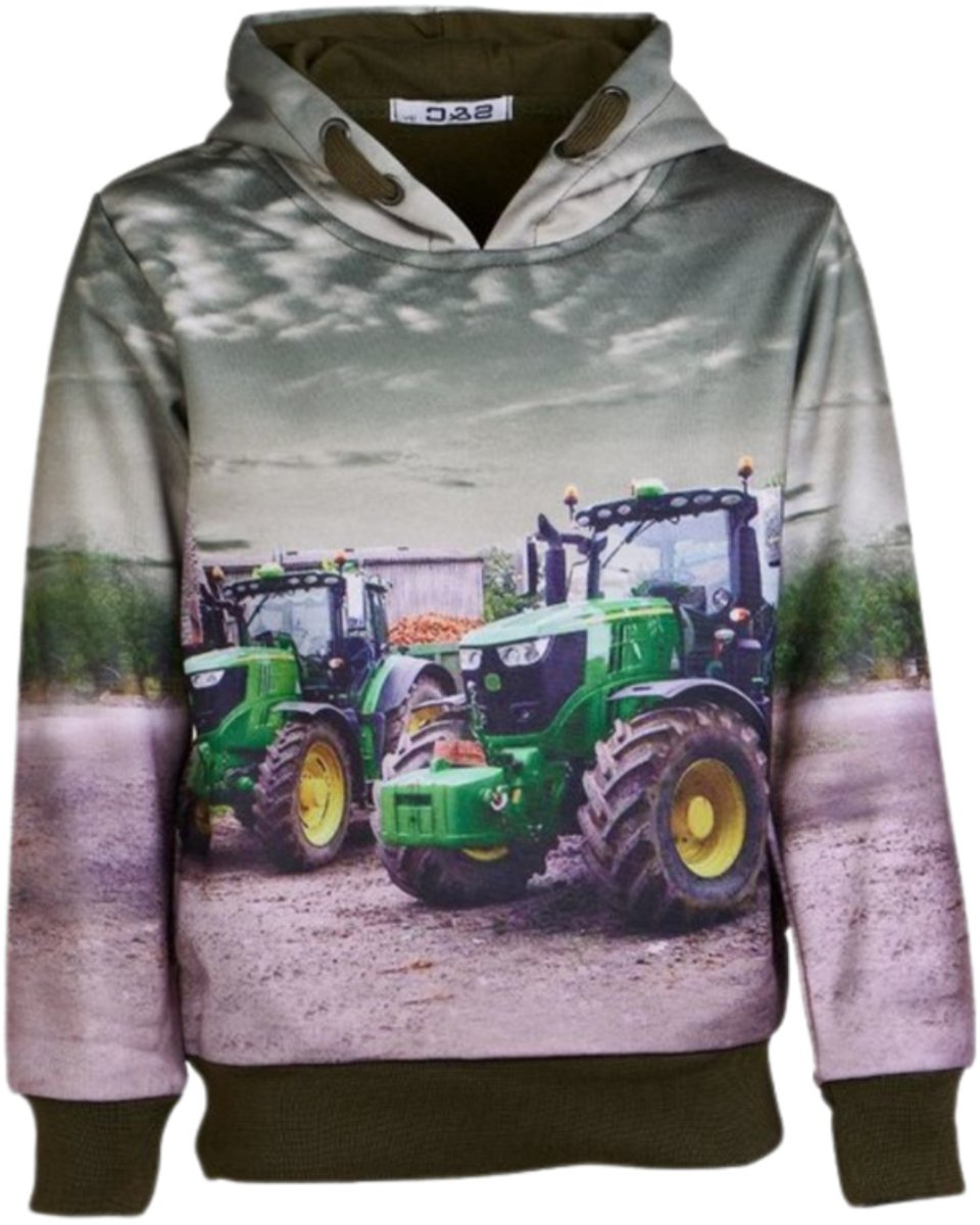 Kinder hoodie met Trekkers h131A - Groen - 86/92
