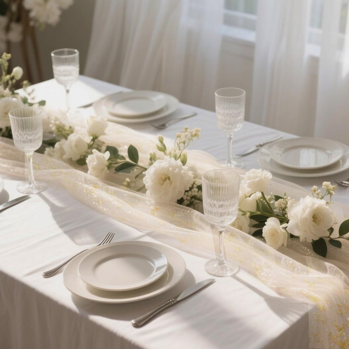 Tafelloper goud 70 x 300 cm bruiloft verjaardag party tafeldecoratie chiffon glanzend modern goudfolie decoratie voor - ShopVlot