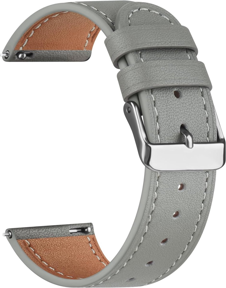 Vancle 20 mm Leather Watch Strap for Men Women Soft Breathable Leather Sport Quick Release Replacement Strap for 20 mm - ShopVlot
