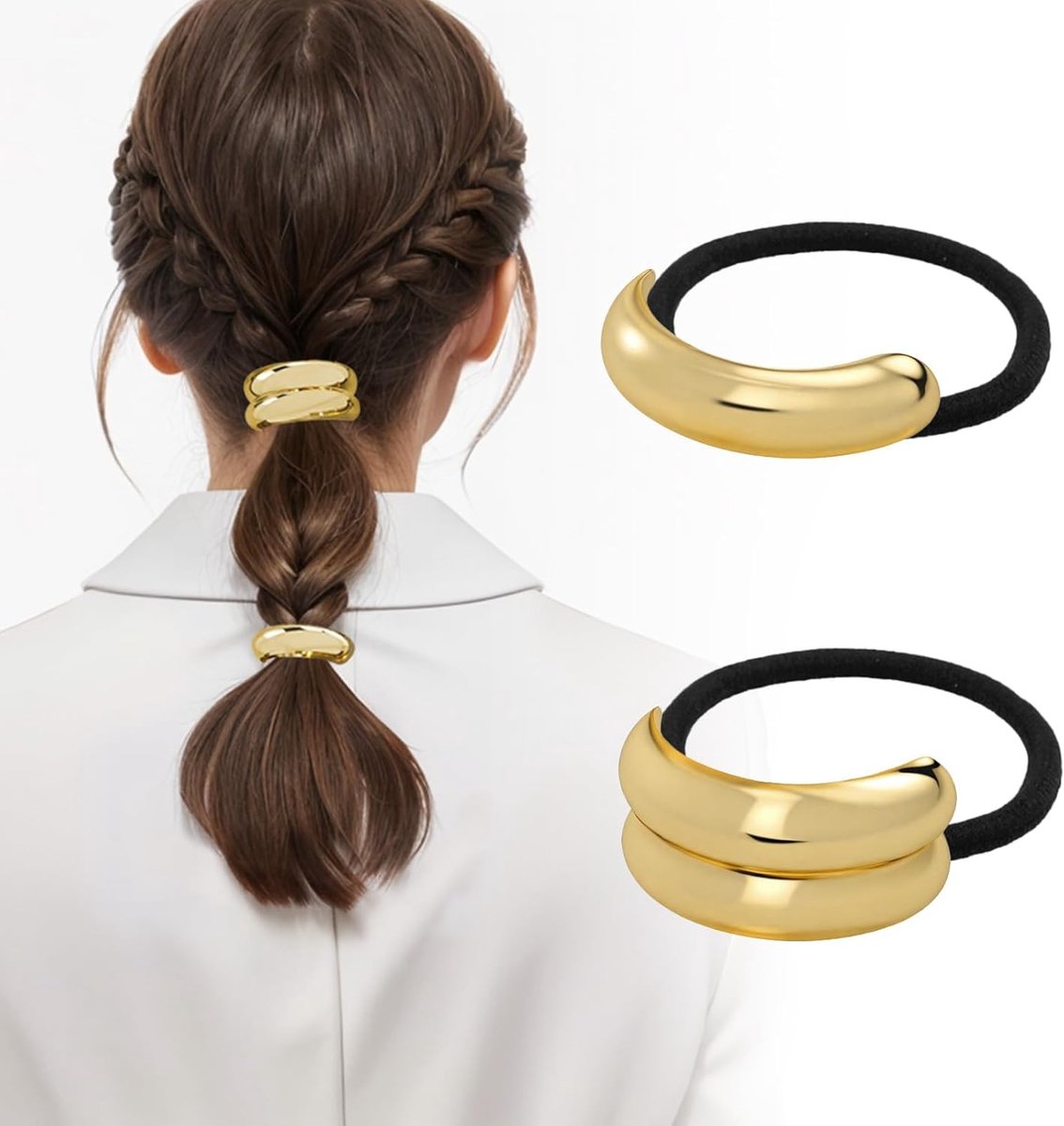 2 Pieces Women's Hair Bobbles for Women Metal Geometric Style Beautiful Hair Accessories for Girls and Women for - ShopVlot