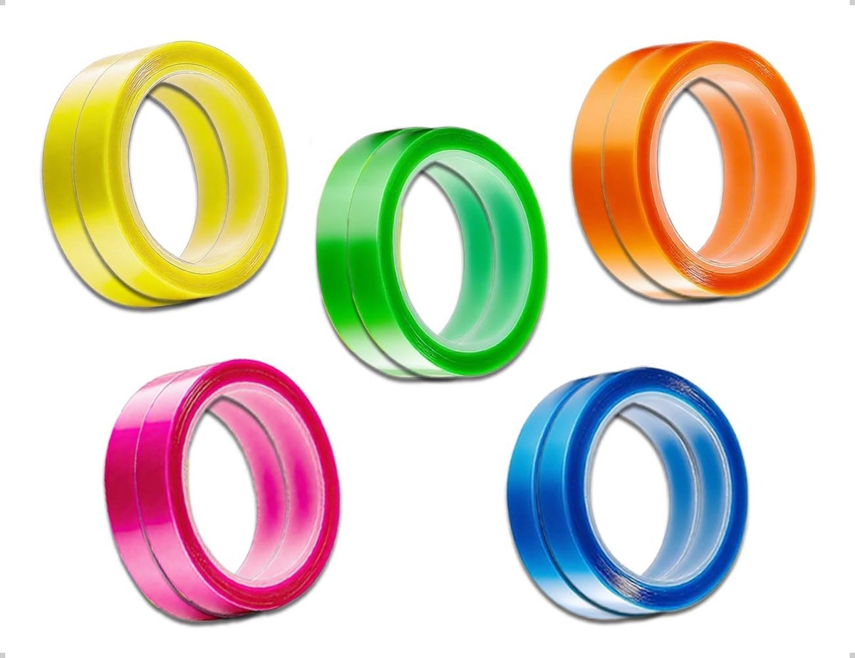 10 rollen tekststrips, afneembare fluorescerende etiketten, plakband, zelfklevende notities voor leraren en - ShopVlot