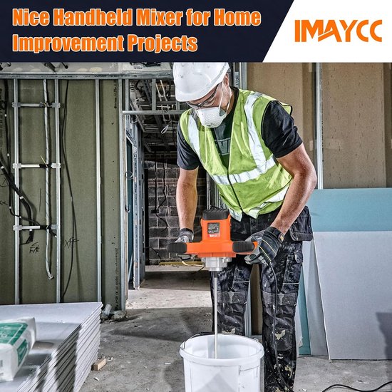 IMAYCC Mortar Stirrer, 2100W Concrete Mixer, 6 Speed Concrete Stirrer, Whisk, Mortar Mixer M14, Stirrer Mortar Mixer - ShopVlot — afbeelding 5