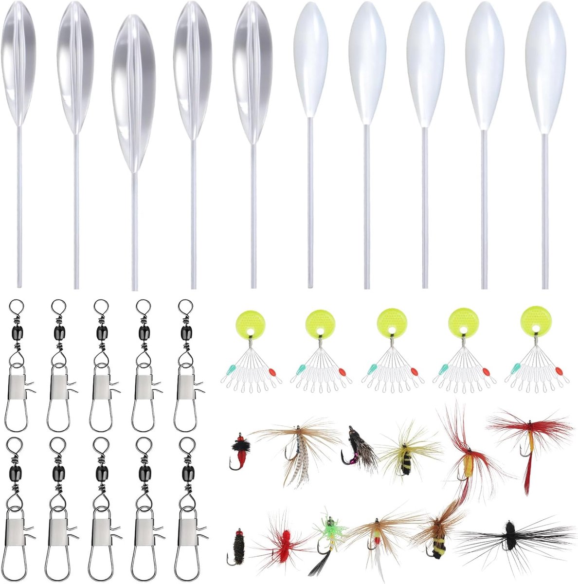 37 Piece Trout Fishing Tackle Set Including 5 Sinking Sbirolinos 5 Floating Sbirolinos (6g, 8g, 10g, 15g, 20g) 10 - ShopVlot