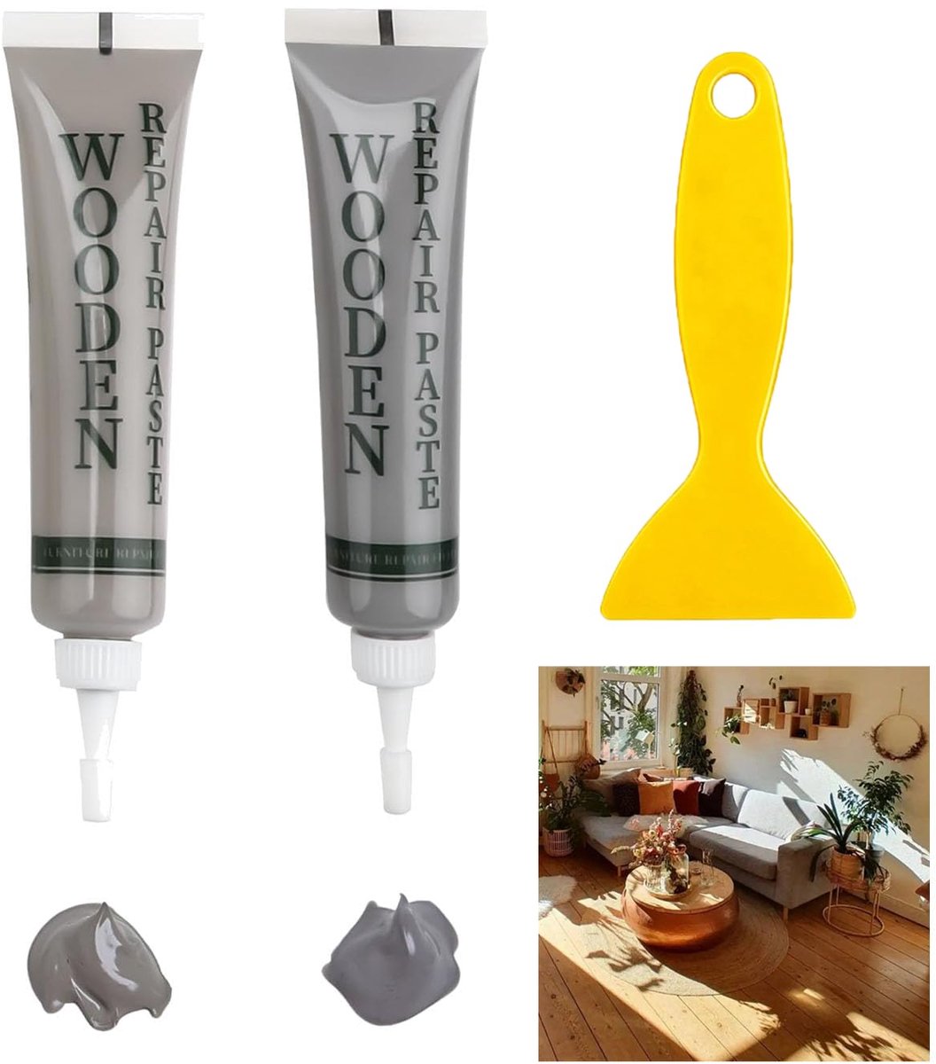 Laminate Repair Kit, Parquet Repair Kit, 2 Colours, Wood Repair Kit, Wood Repair Kit for Repair Scratches, Cracks - ShopVlot