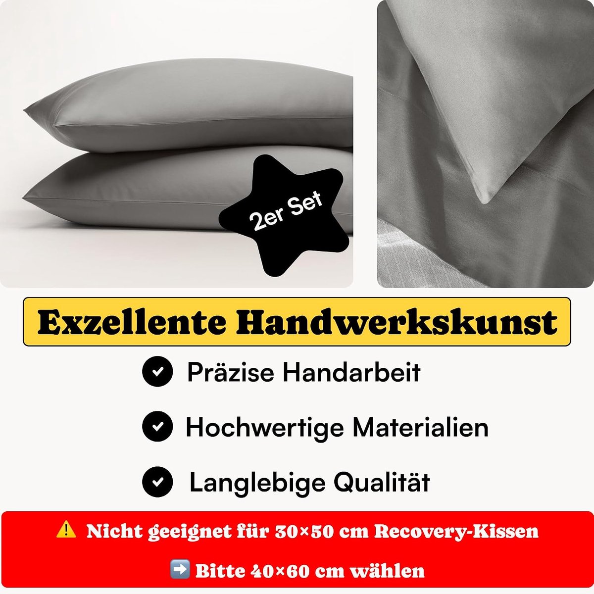 30x50 pillowcase (set ), Stone - ShopVlot