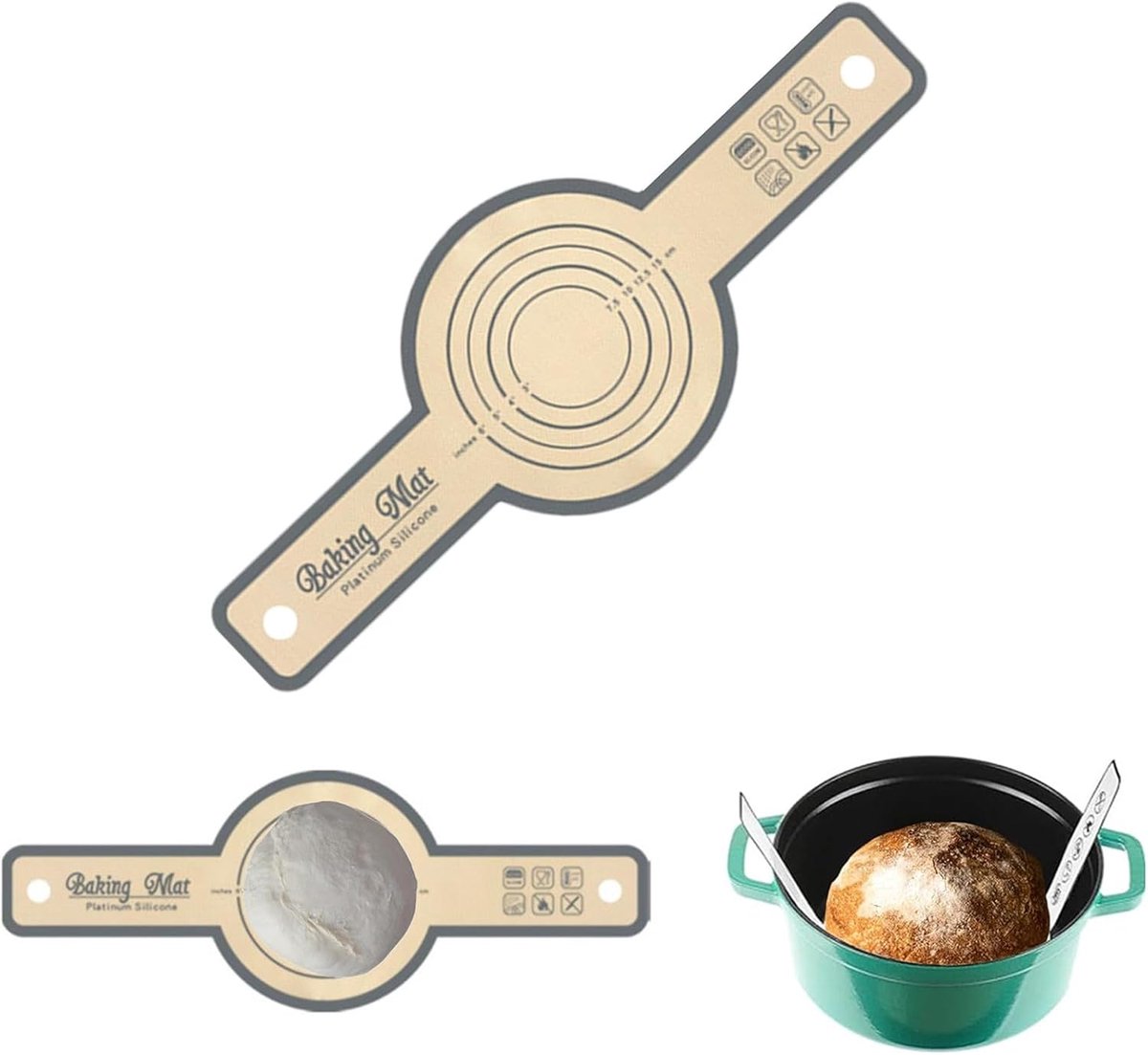 Silicone Baking Mats, Silicone Baking Mats for Dutch Oven, Bread, Baking Mat, Silicone, Bread Mat for Dutch Oven - ShopVlot