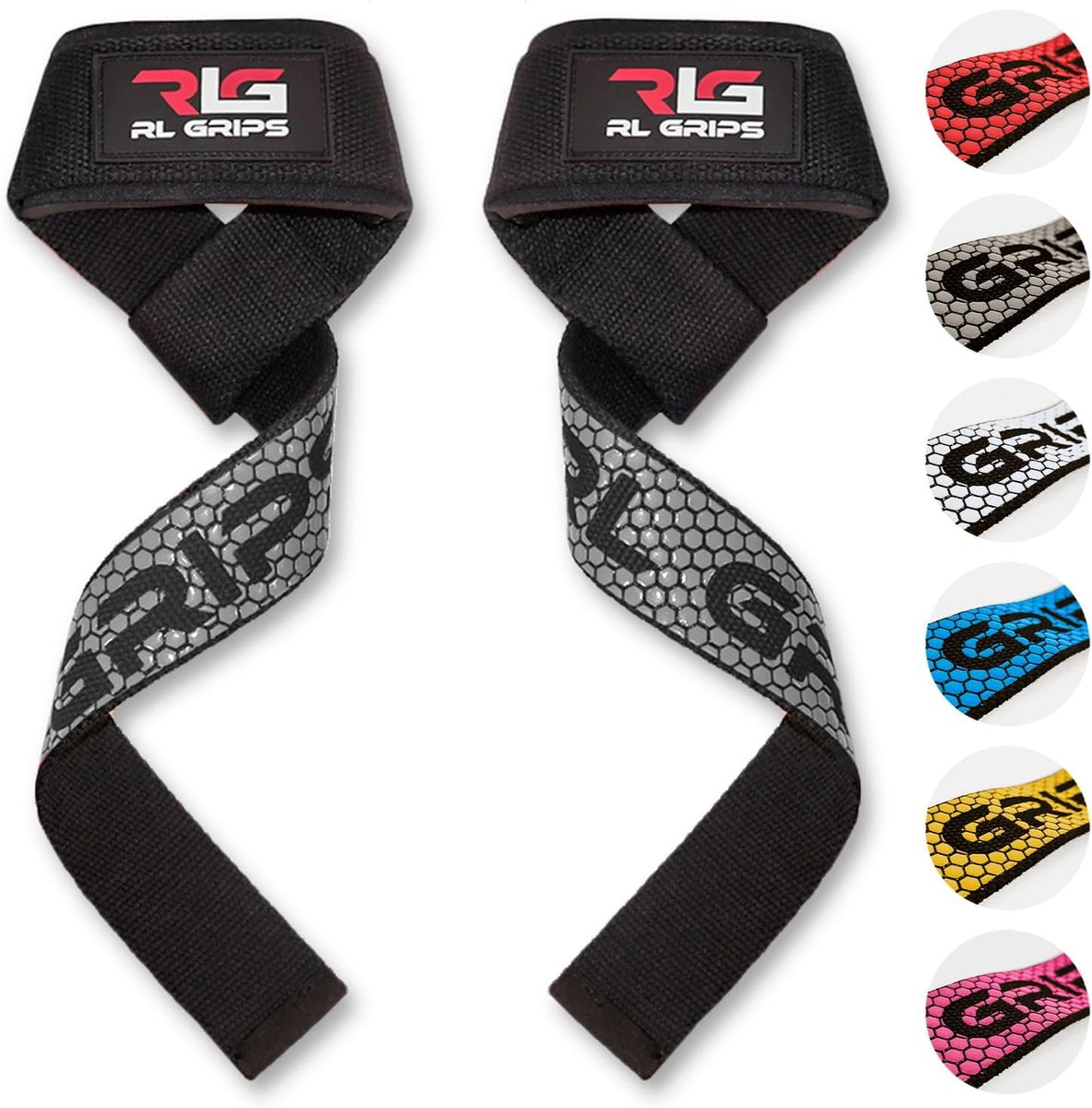 RLGrips® Straps Gym for Weightlifting and Powerlifting - Fitness Grippers with Silicone Grip for Padded Gym - ShopVlot