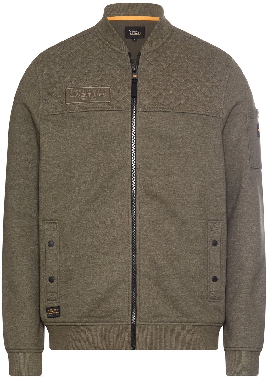 camel active Sweatbomberjack met mouwzak - Maat - Olijfgroenmenswear-3XL