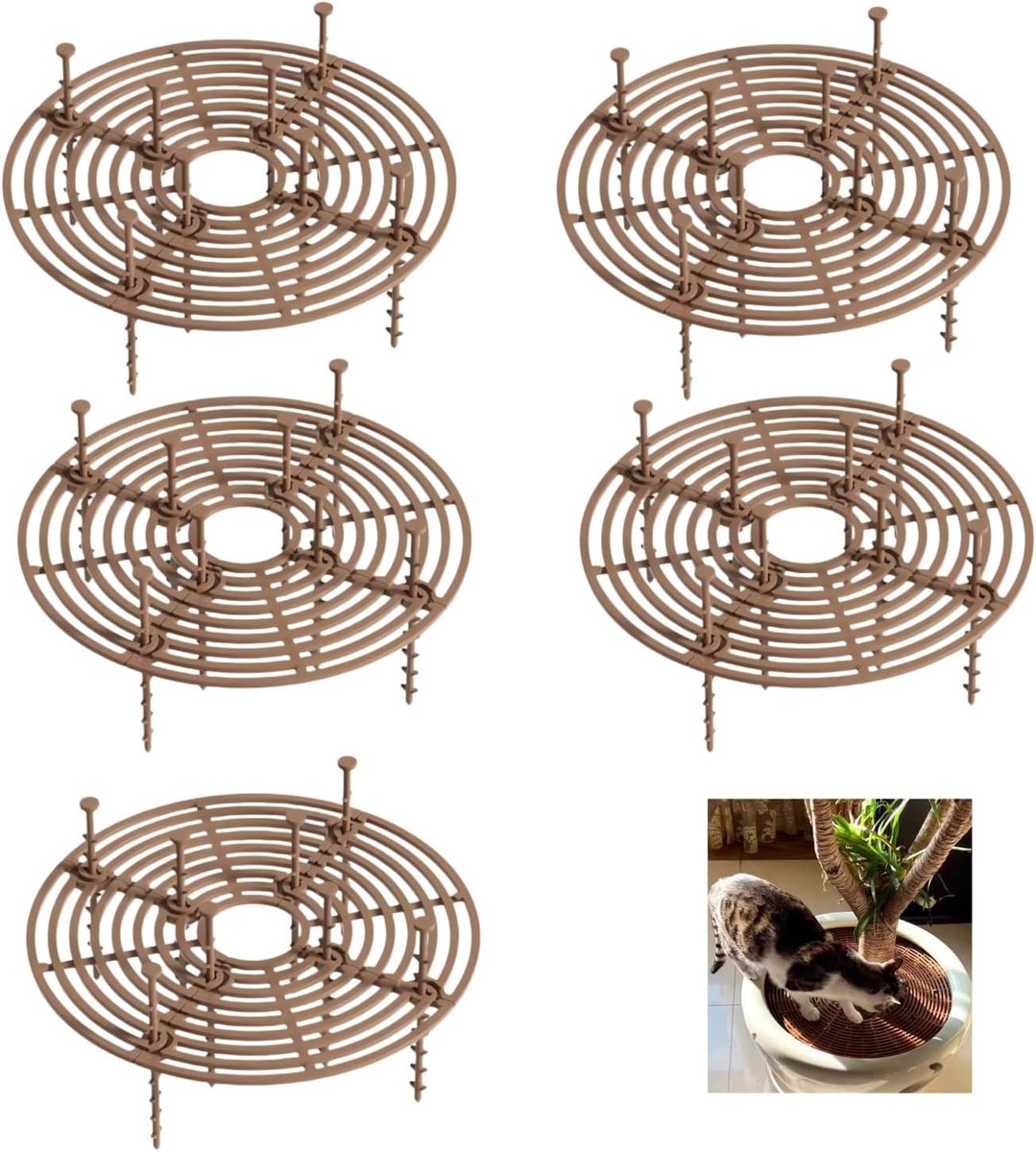 Plant Pot Cover Plant Protector of Animal 19cm/7.5inch Plant Pot Grid with Center Cutout Flower Cover Soil Protectors - ShopVlot