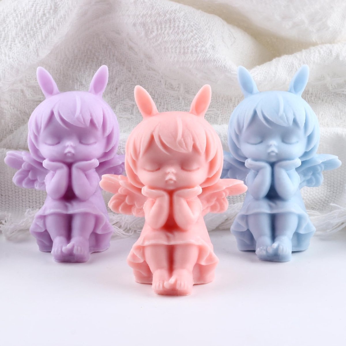 XIAOSHUI Angel Girl Candle Shape Angel Girl Candle Silicone Shapes Girl Resin Mold for Candle Making Home Decoration - ShopVlot