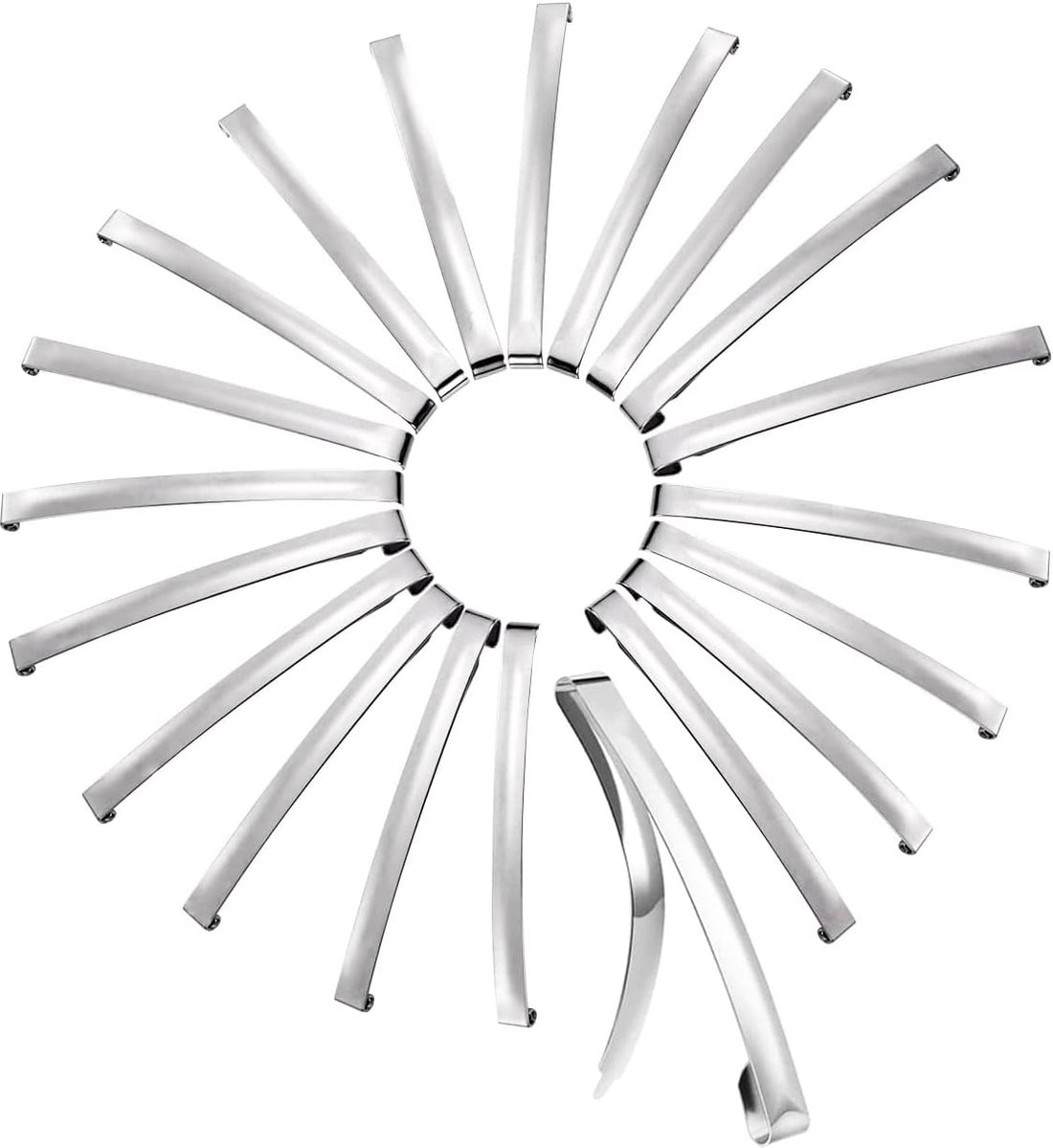 20 French barrettes and mini hairpins, metal accessories, silver hairpins (5-9 cm), creaseless clips - ShopVlot