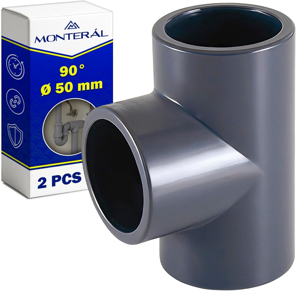 T-connectoren voor ronde buizen Ø 50 mm - pvc-drukconnector - 3-weg 90° voor irrigatie - ShopVlot
