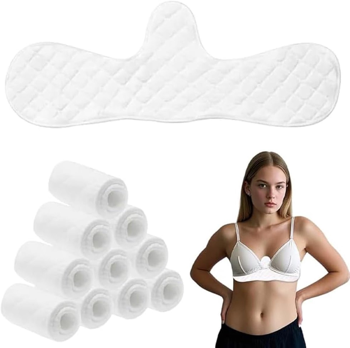 Herbruikbare Katoenen BH, Onderbust Inserts - Absorberende Pads - 3 Laags Wasbaar Katoen - Perfecte Zweetbescherming - ShopVlot