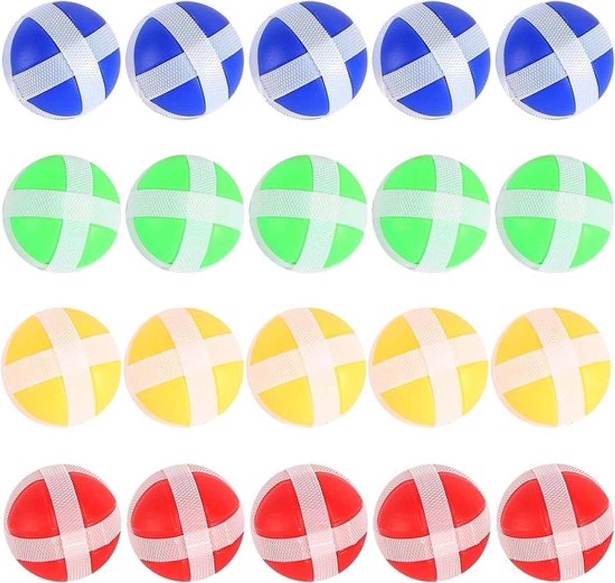 Klittenbandbalspel - Vangbalspel - Set van 20 - Buitenspeelgoed - Paddle Ball Spel - Geschikt voor binnen en buiten - Vangbal
