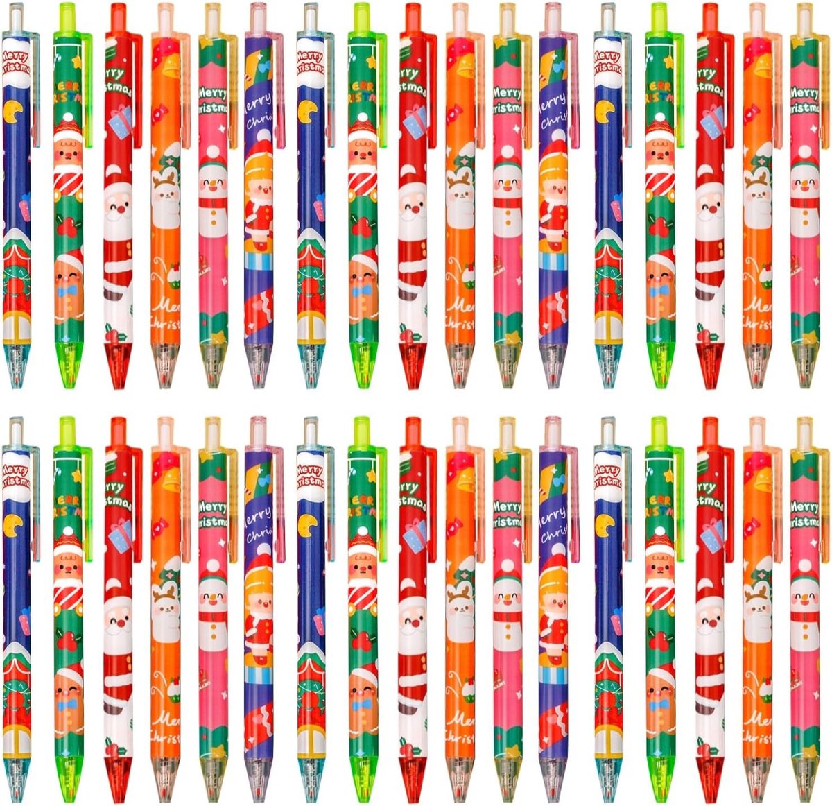 Kerst gelpennen - 6 verschillende stijlen - hoogwaardig plastic - soepel schrijven - ShopVlot