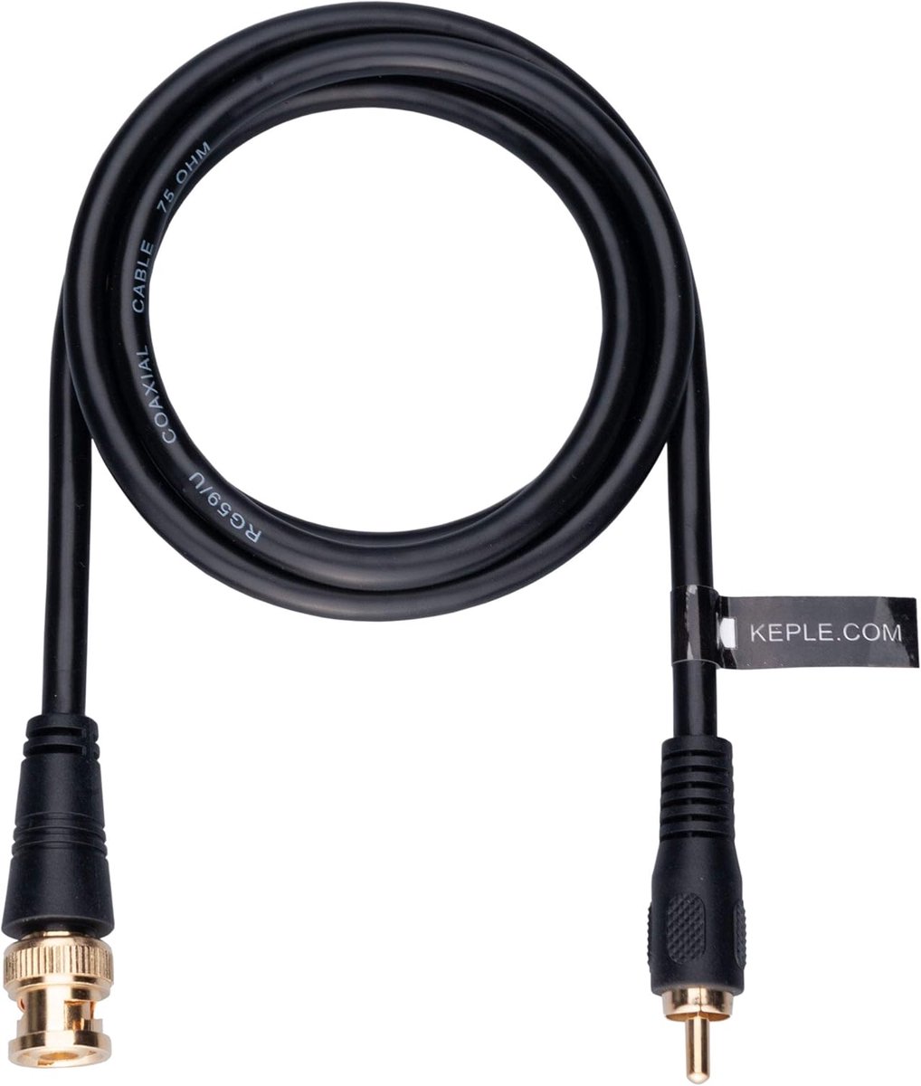 Coaxkabel RG59 3m - BNC Male naar RCA Male - Goudgeplated connector - Voor TV en beveiligingssystemen - ShopVlot
