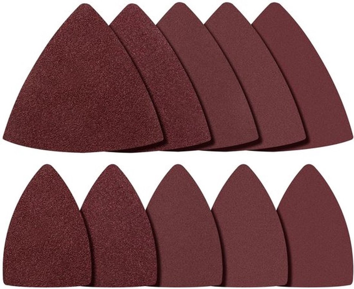 Schuurpapierset 100 Stuks - Driehoekige Schuurpads - Korrel 60/80/120/180/240 - Klittenbandbevestiging - Voor Hout/Metaal/Gips - Geschikt voor Deltaschuurmachine