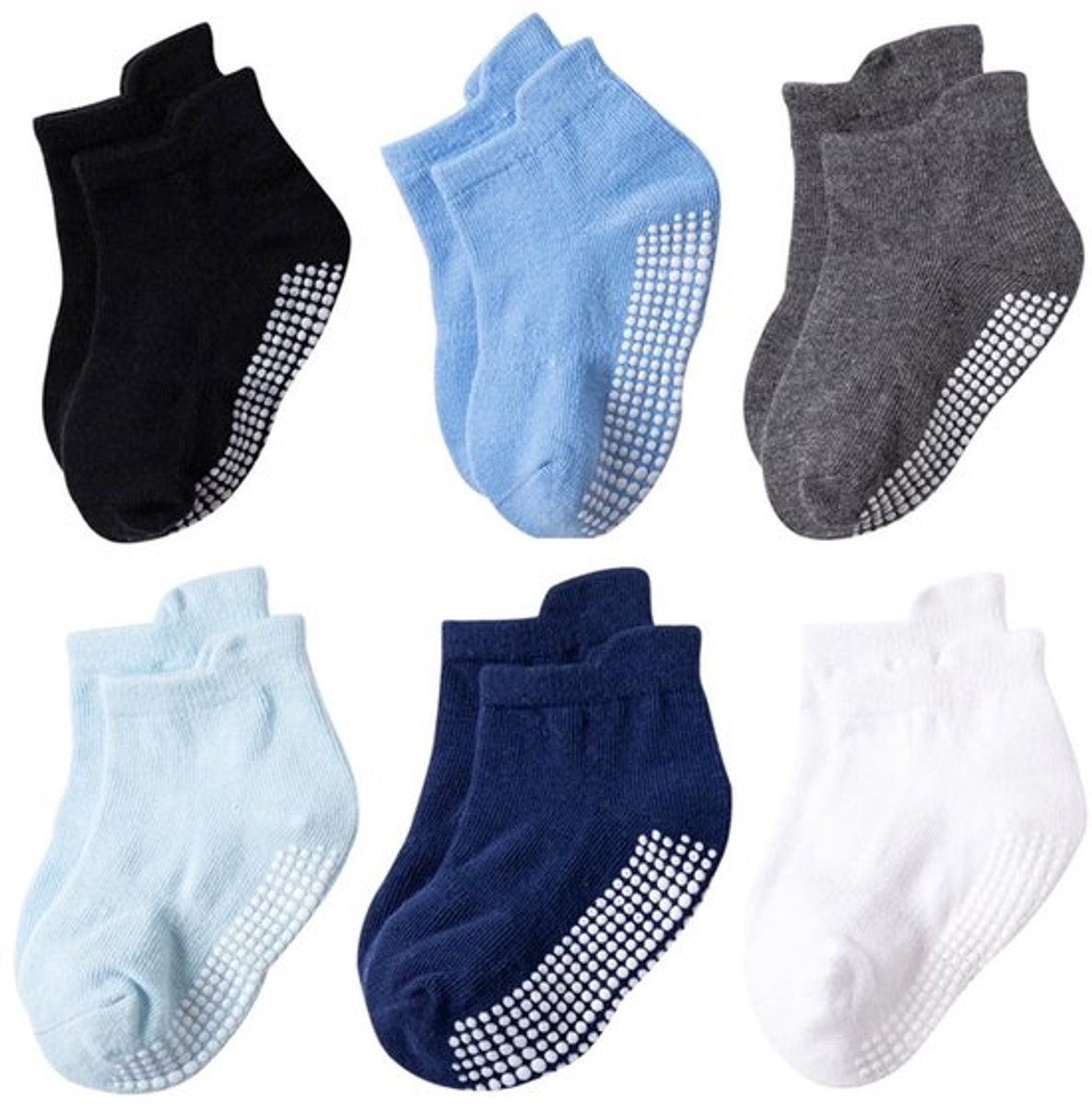 Enkelsokken Antislip Grip - Baby Sokken 6-12 Maanden - Kousenvoetjes - Peuters - Grippers - Trendy Design - Babysokken
