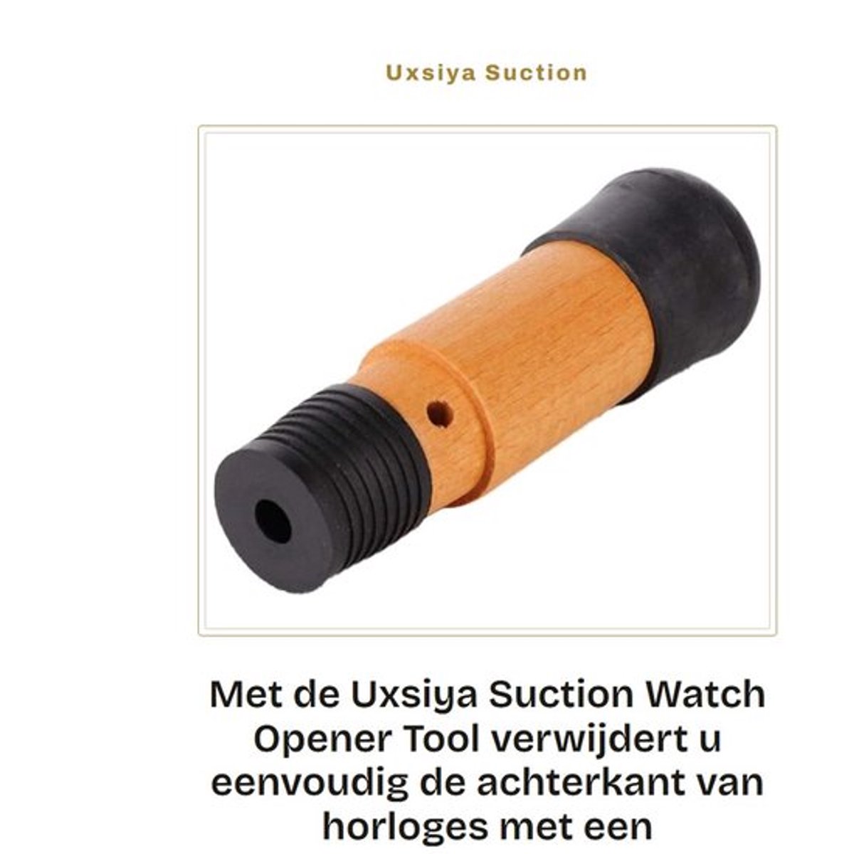 Horlogeopener - Schuifdeksel - Antislip rubberen punt - Hout - 10,5 cm - Veilig verwijderen van horlogekappen - Horloge Gereedschap