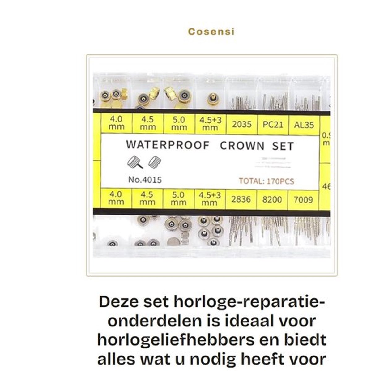 Horloge-reparatie Onderdelen Set voor Heren met O-ringen en Kronen