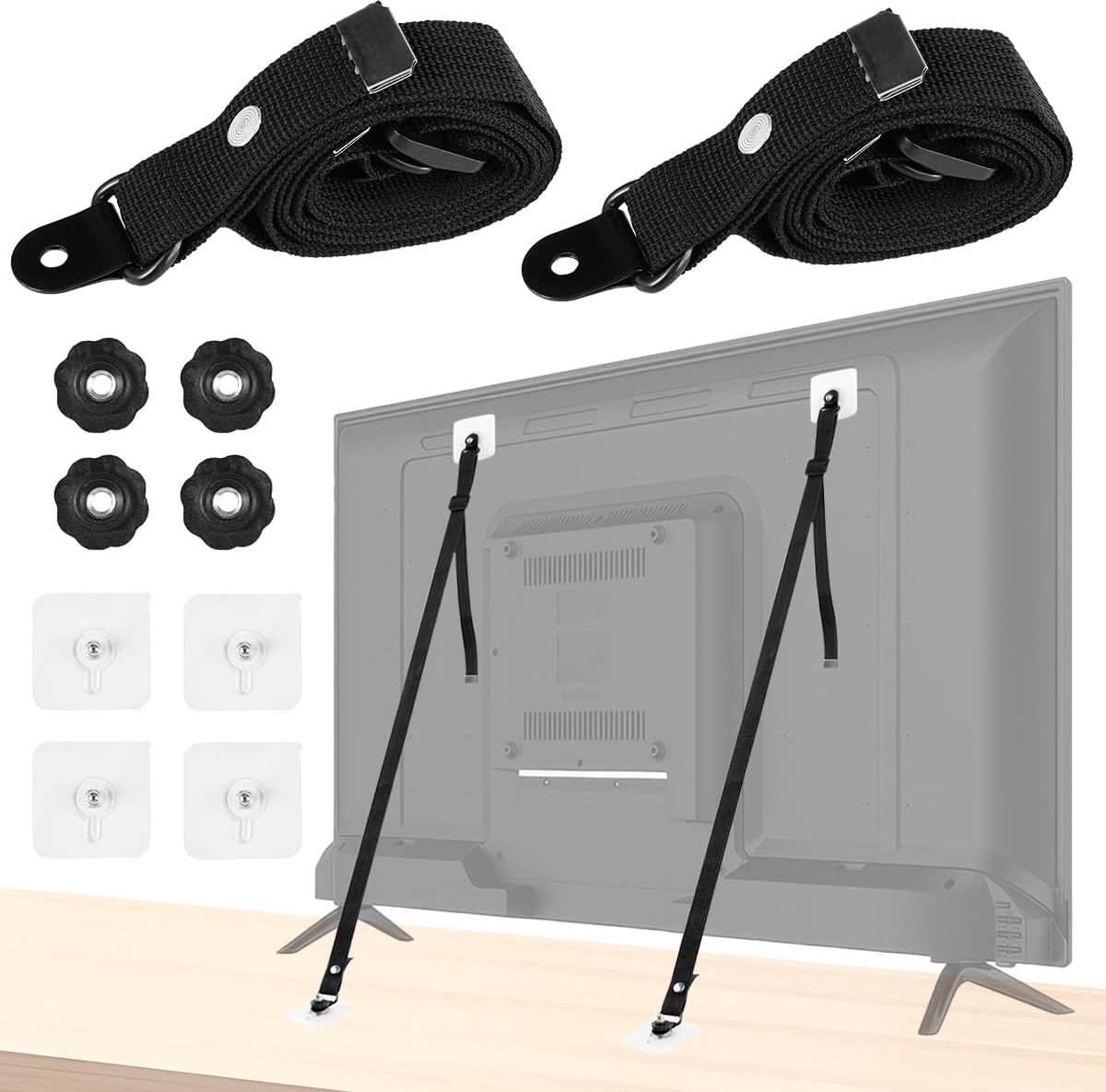 TV Tilt Protection, Tilt Protection, TV Seat Belts, Tilt Protection for TV, Adjustable TV, Tilt Protection for Child - ShopVlot
