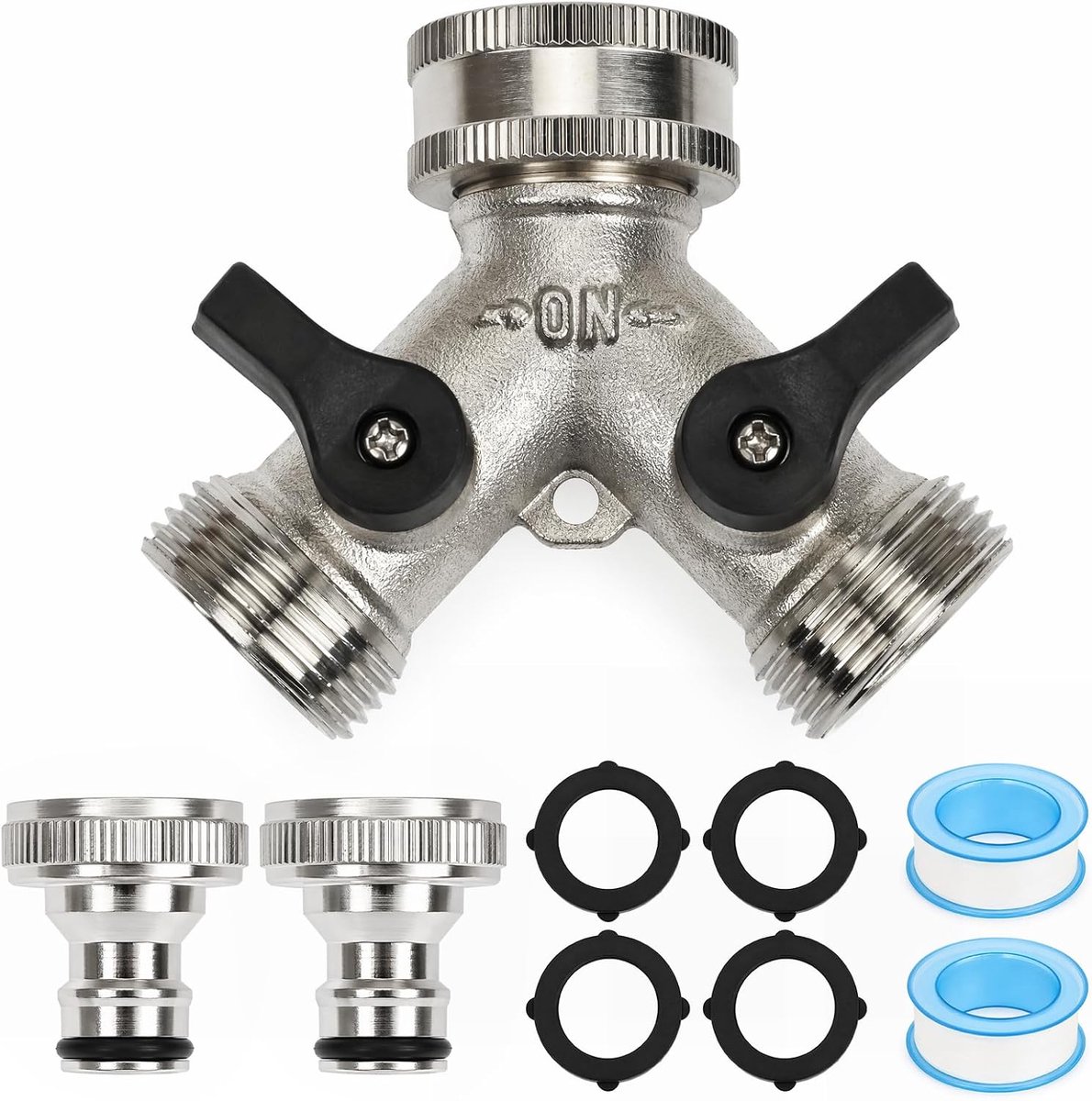 2-weg verdeler water 3/4 inch, Y-verdeler toevoerslang - Wateraansluiting verdeler voor wasmachine vaatwasser - ShopVlot