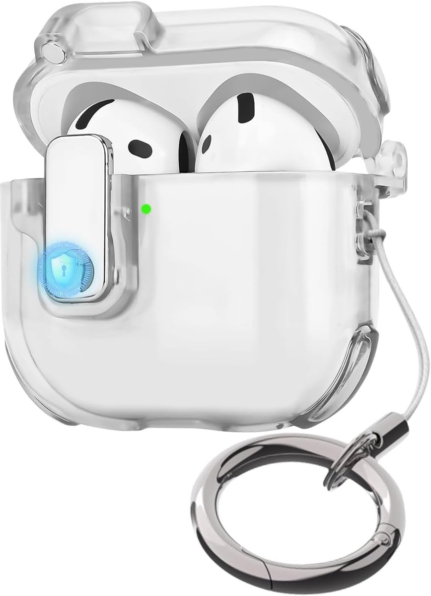 Transparent Protective Case Compatible with AirPods 4th Generation 2024 with Keychain, Protective Case with Safety - ShopVlot