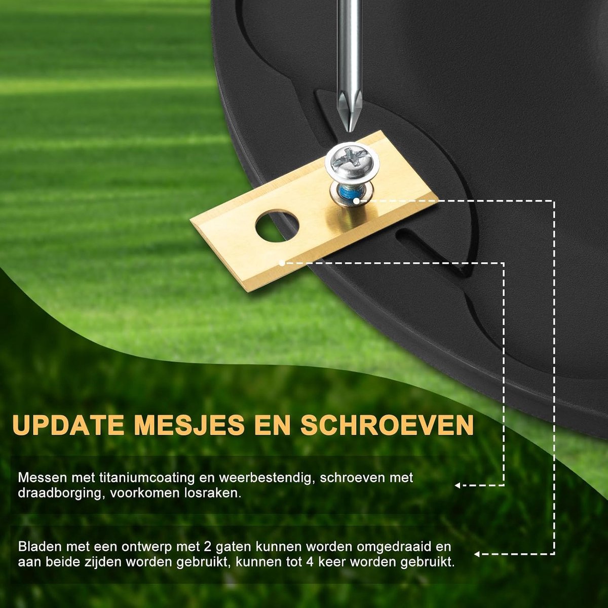 [UPGRADE] Knife Plate + 6pcs Blades Compatible with ECOVACS Goat O500, O800, O1200, G1-800, G1-2000, G1, Lawn Mower - ShopVlot