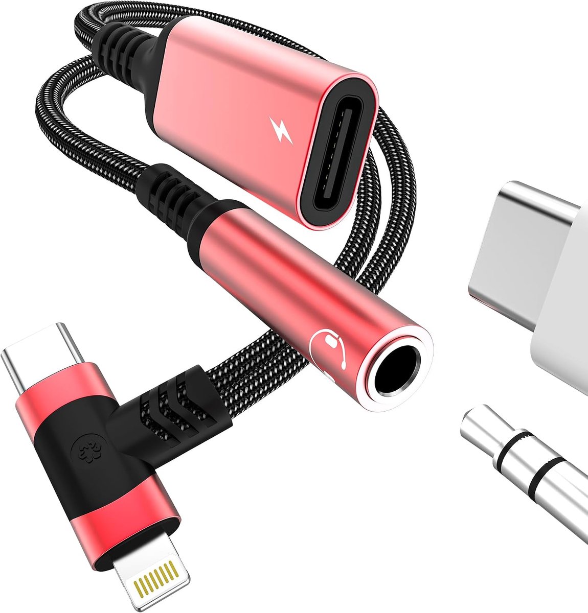 Adapter USB C naar jack hoofdtelefoonkabel voor iPhone 17 16 15 14 13 Pro Max Lightning hoofdtelefoonaansluiting - ShopVlot