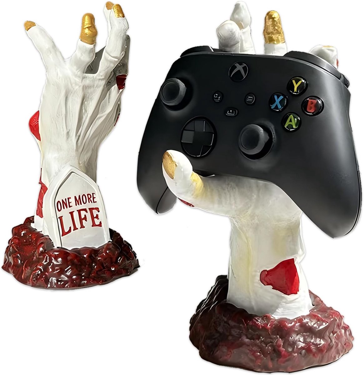 Witte controller en hoofdtelefoonhouder, retro horror hand desktop decoratie, computer desktop decoratie, controller - ShopVlot