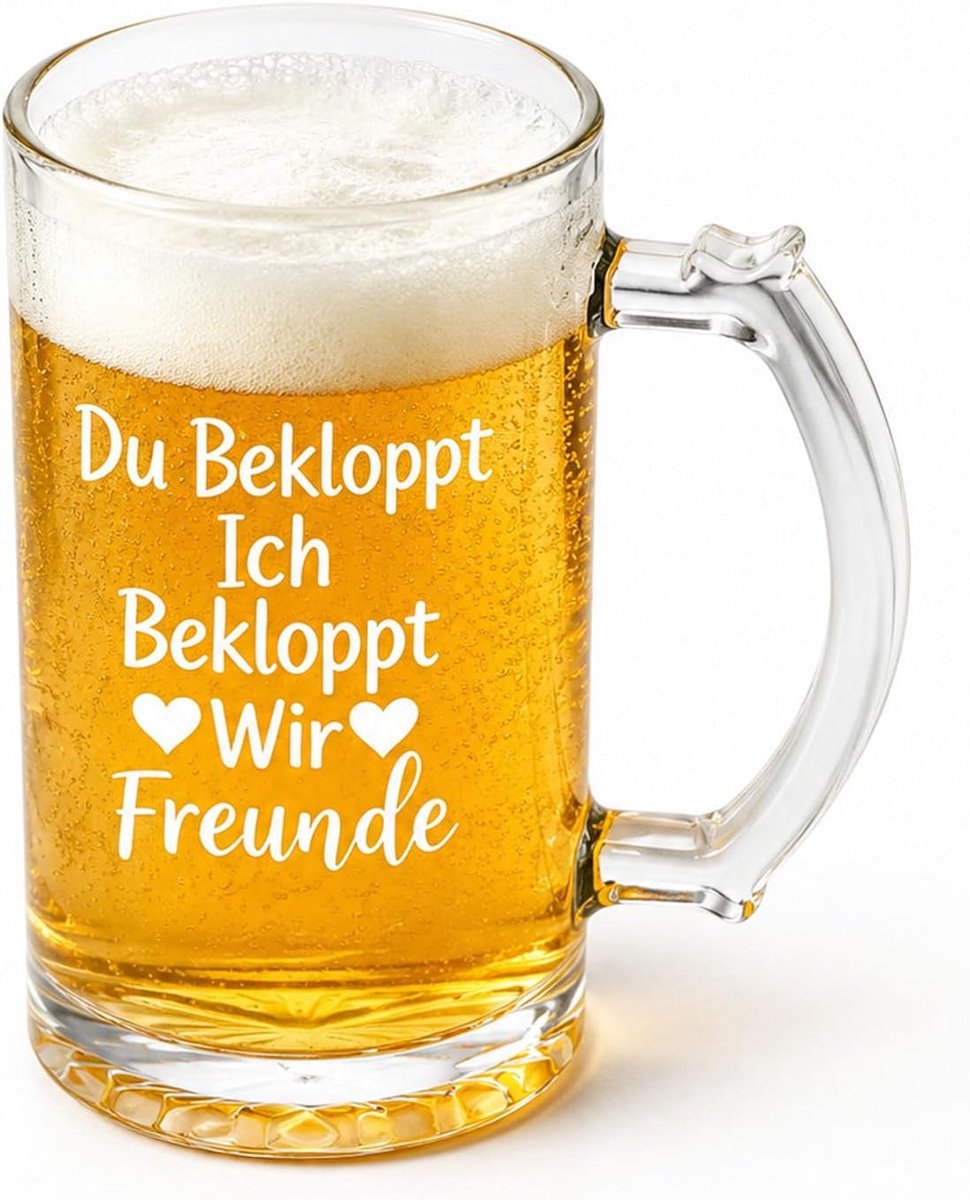 Biermok 500 ml - stevig glas - grappig cadeau voor mannen - praktisch geschenk voor speciale momenten - ShopVlot