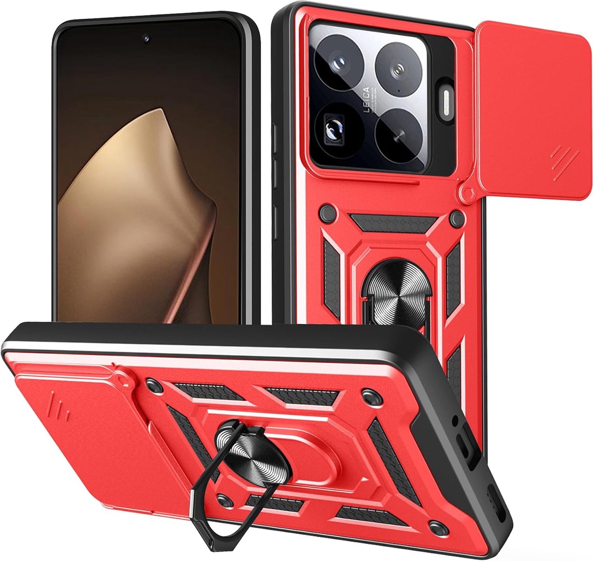 Case voor Xiaomi 17T Pro - schuifbare cameradeksel - militair schokbestendig - perfecte pasvorm - ShopVlot