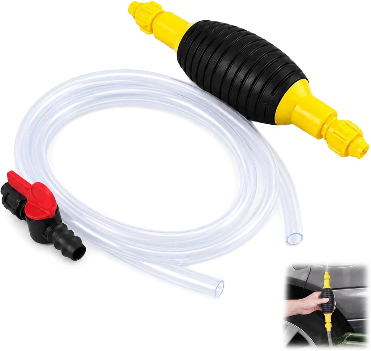 Universal Hand Pump, Fuel Siphon with 2 m Hose, Water Pump, Fuel Pump, Diesel, Water and Non-Corrosive Liquids - ShopVlot