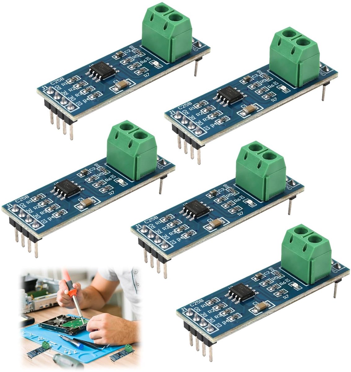 5 stuks ACS712 stroomsensormodules, stroomsensor, nauwkeurigheid 5 A met geïntegreerde spanningsmeting, voor - ShopVlot