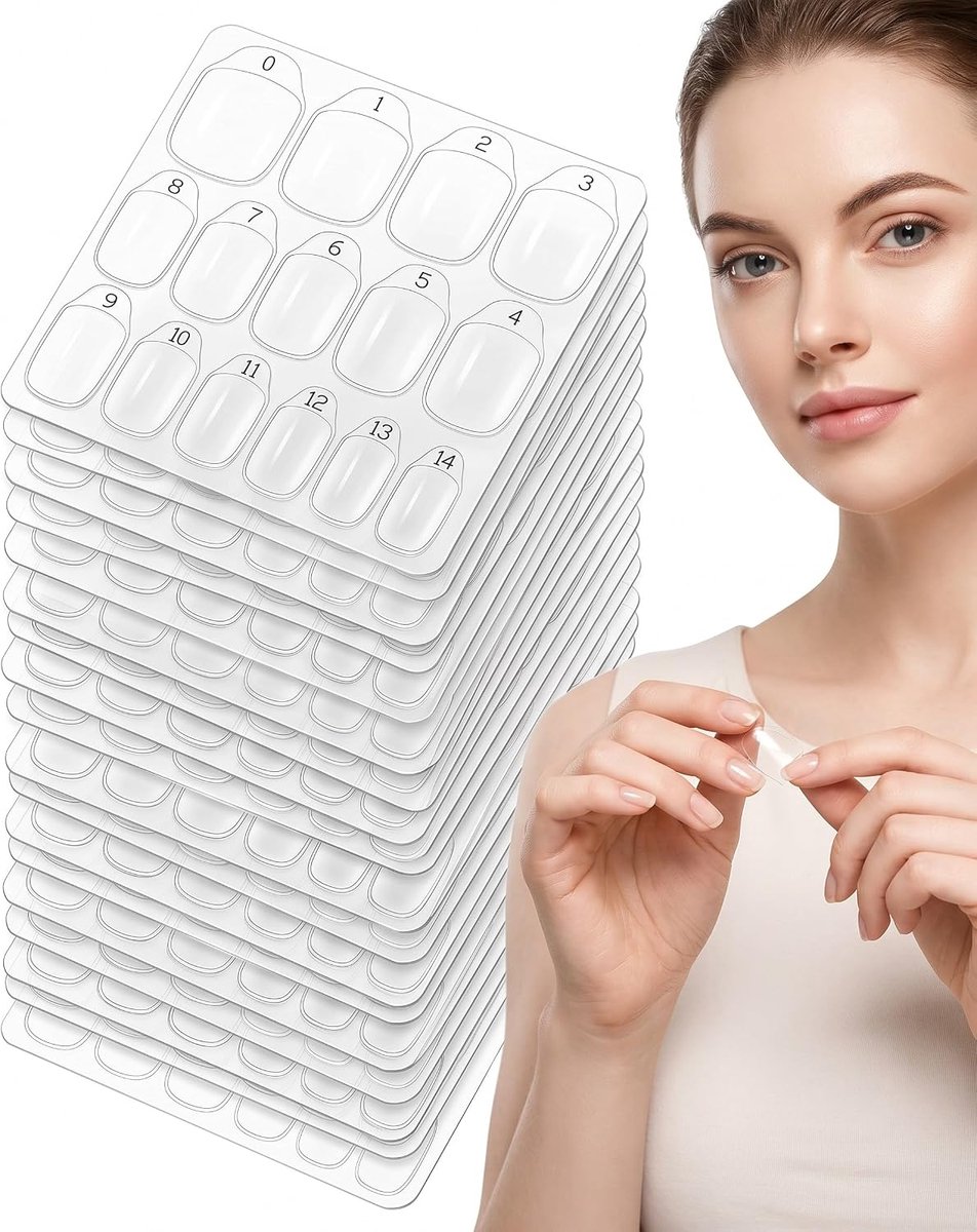 300 stuks plakpads nagels, 20 vellen dubbelzijdige zelfklevende pads voor doe-het-zelf nagelstudio-accessoires - ShopVlot