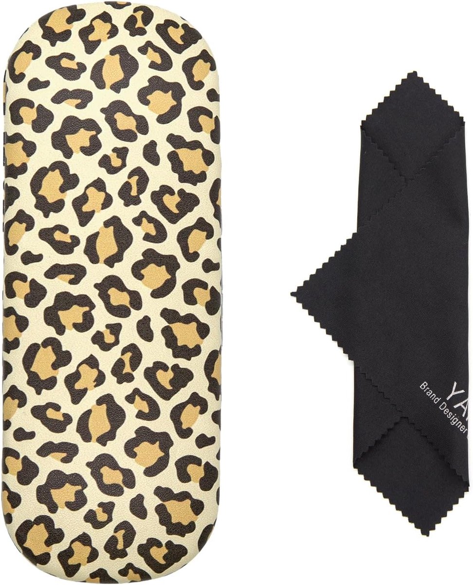 Brillenkoker voor vrouwen - Leopard hardcase - Cheetapatroon - Inclusief reinigingsdoekje - ShopVlot