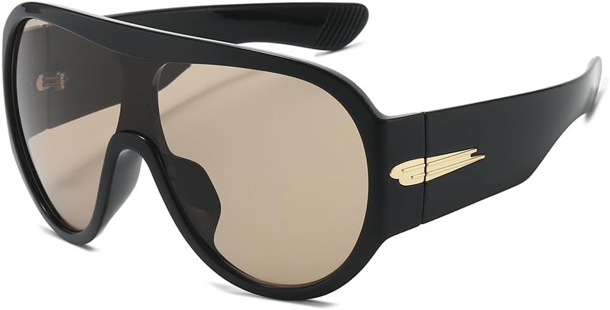 Zonnebril oversized retro - grote ronde glazen - stijlvol montuur - perfect voor zonnige dagen - ShopVlot