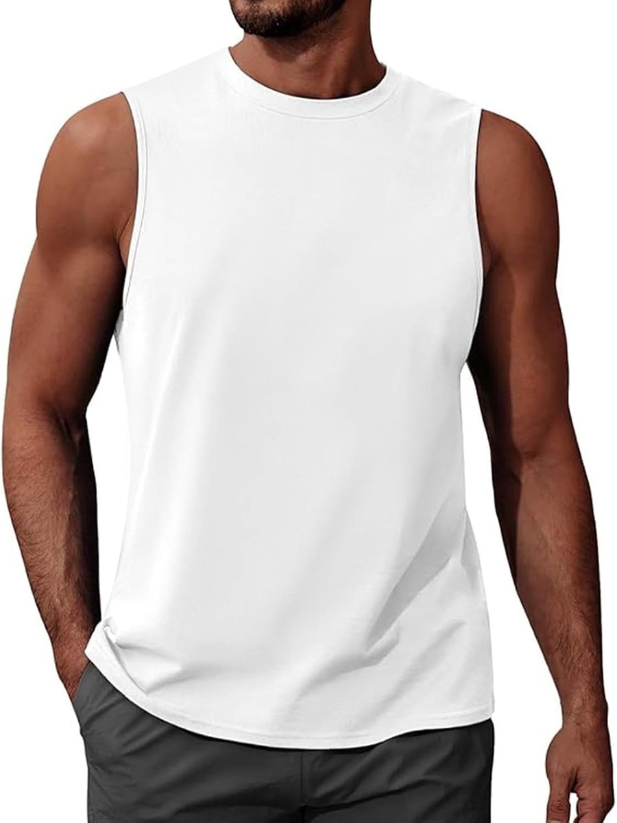 Heren tanktop klassiek - Mouwloos - Lichtgewicht - Ideaal voor gym en vakantie - ShopVlot