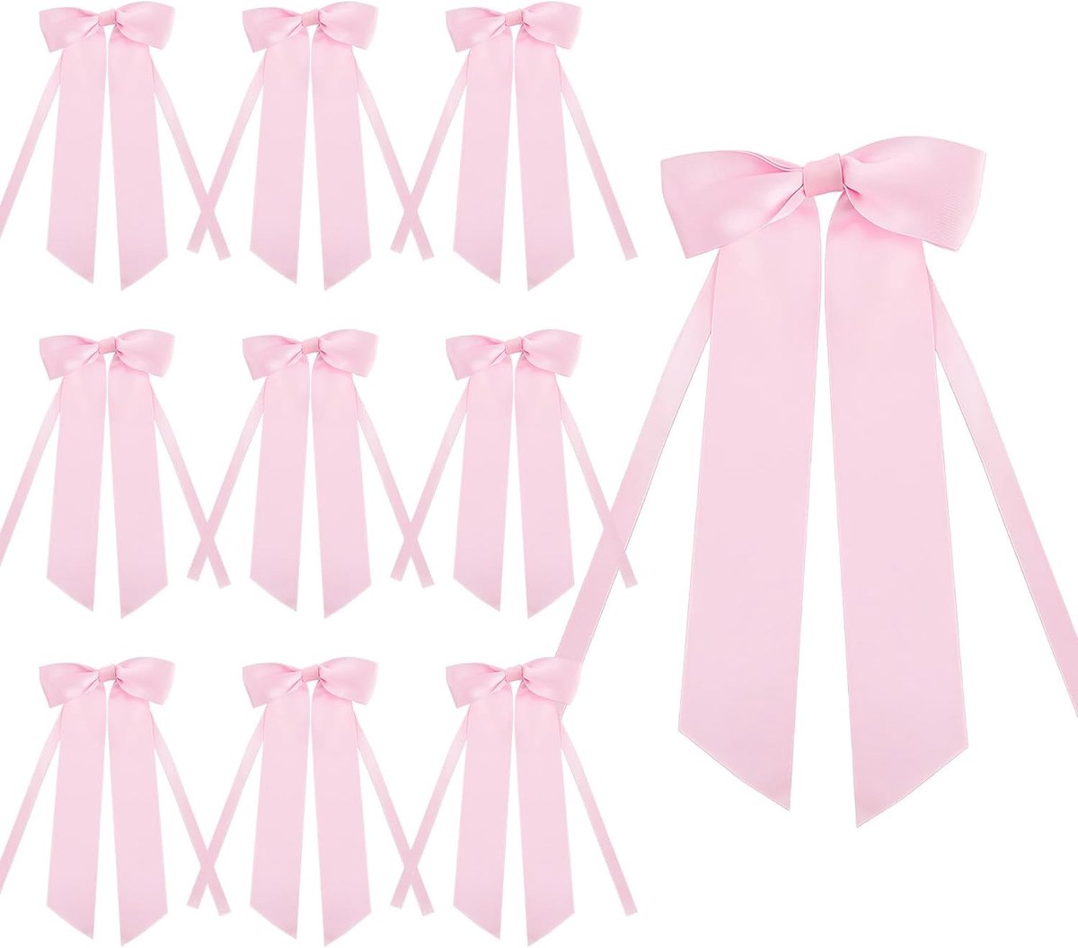 Roze satijnen strikken 12 x 25 cm - hoogwaardig polyester - zachte glans - ideaal voor cadeauverpakking - ShopVlot