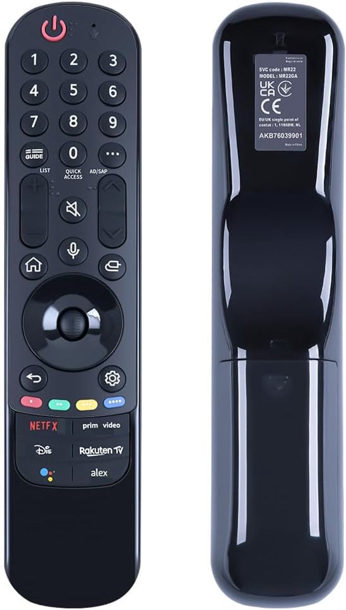 Afstandsbediening MR22GA - vervangend voor LG TV - geen spraakbesturing - eenvoudig in gebruik - ShopVlot