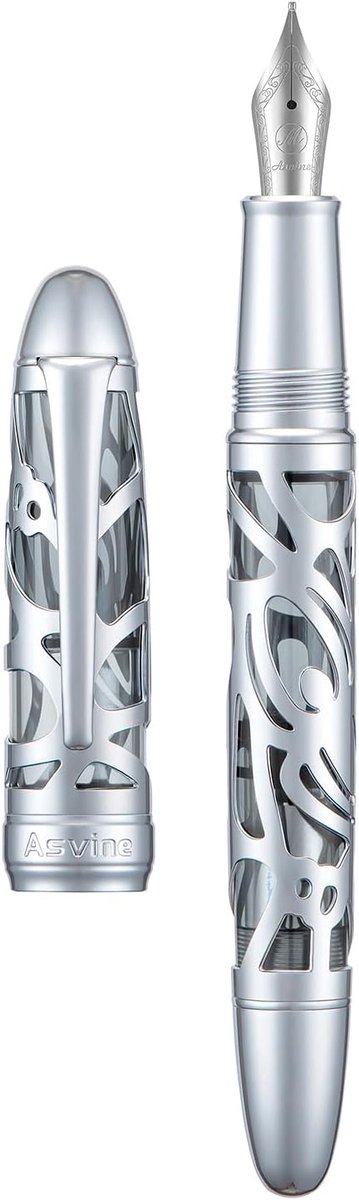 Vulpen fijne nib - transparant grijs acryl - luxe ontwerp - premium schrijfervaring - ShopVlot