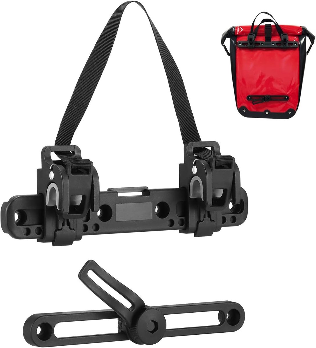 Fietszijgesp - Zwart - 20 x 5 x 2 cm - Nylon en Glasvezel - Voor Fietsendrager