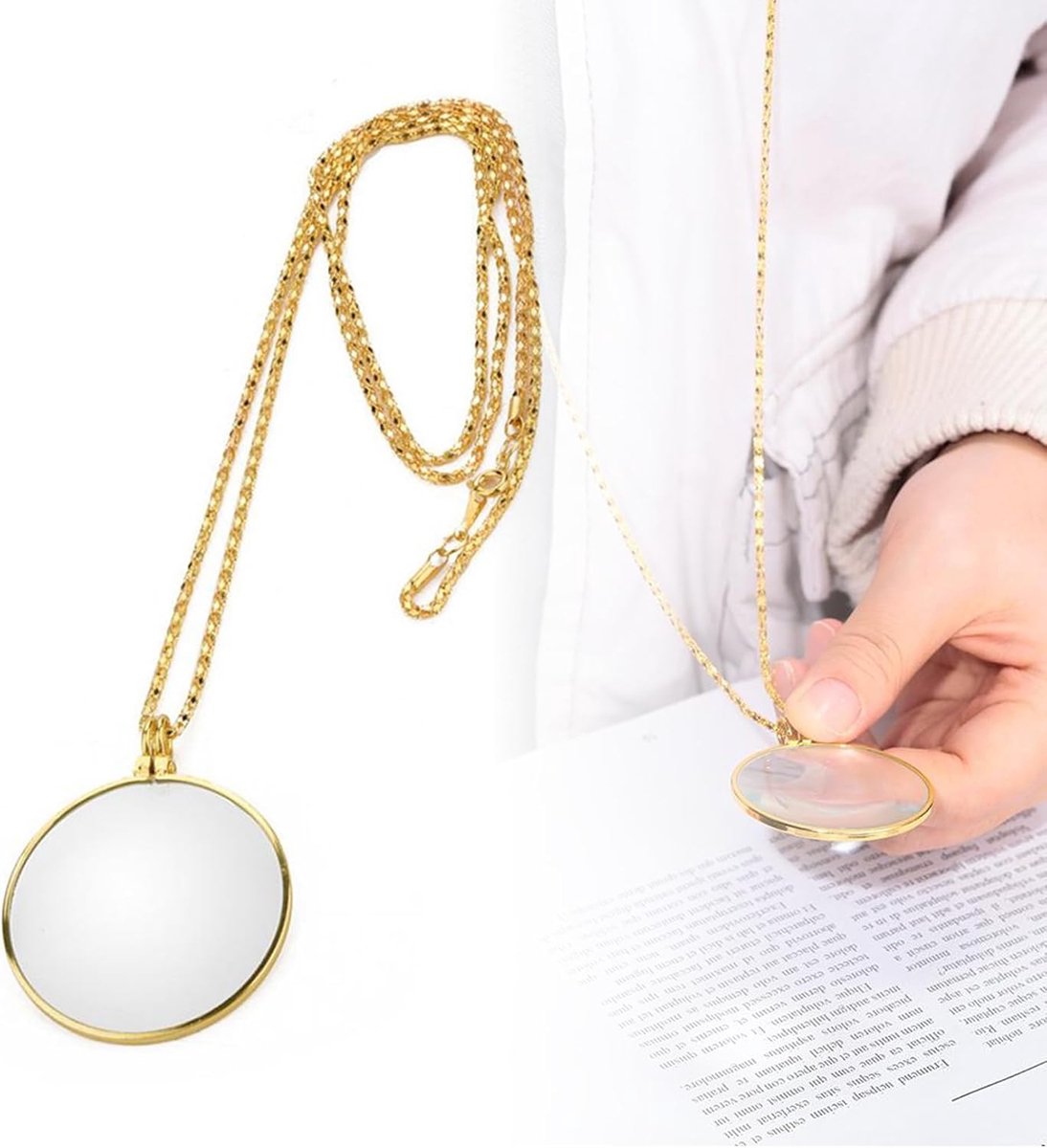 Magnification Glass Monocular Costume 5 x Monocular Magnifier with Necklace, Hanging Magnifier Chain for Monocular - ShopVlot