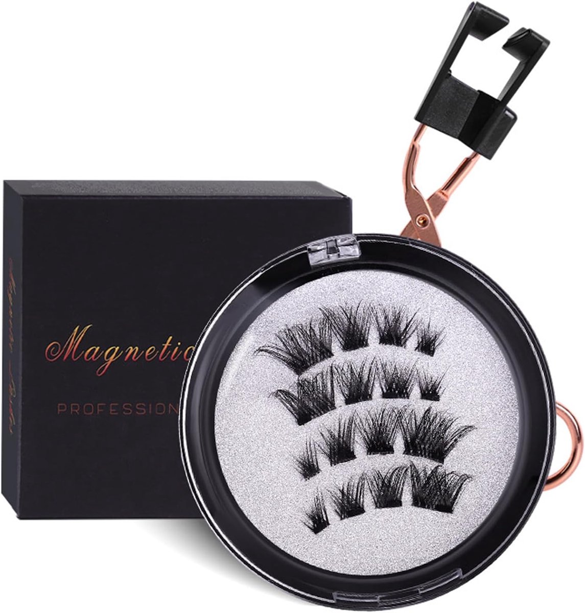 3D Magnetic Eyelashes, Natural Look, Magnetic False Eyelashes, No Glue, with Applicator, Reusable, Waterproof and - ShopVlot