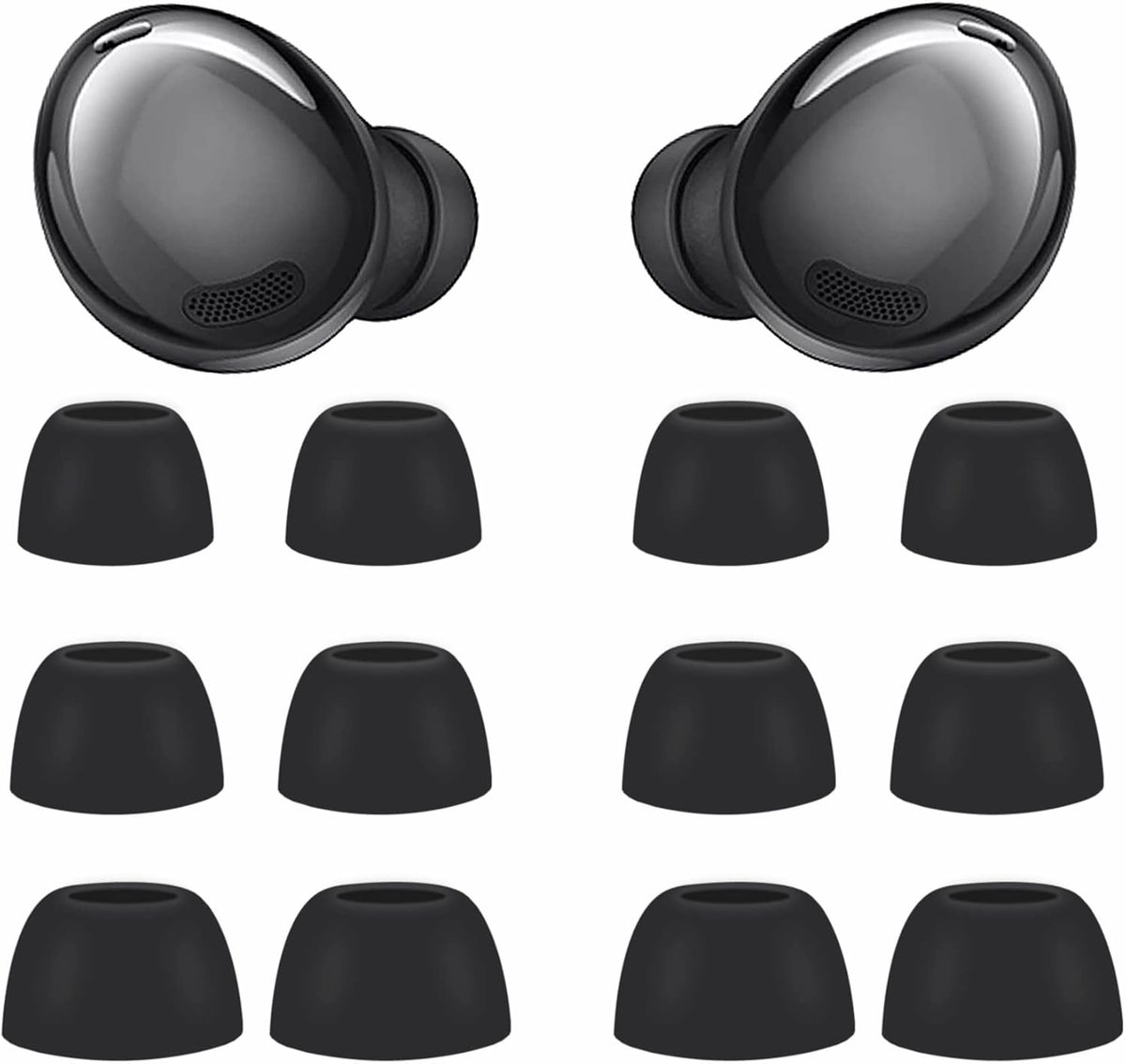 Galaxy Buds Pro Earbuds, 6 Purple M/L, 3 Sizes Silicone Rubber Wing Tips Fit Case Compatible with Samsung Galaxy Buds - ShopVlot