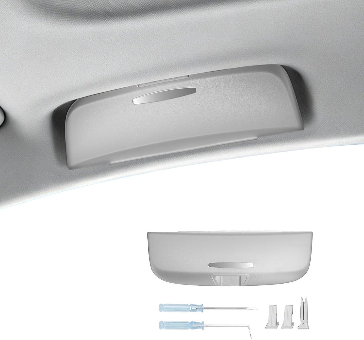 LUWU Sunglasses Holder Car Compatible with Skoda Elroq 2025 2026/ Enyaq iV 2021-2026, Elroq Enyaq Interior Glasses Box - ShopVlot