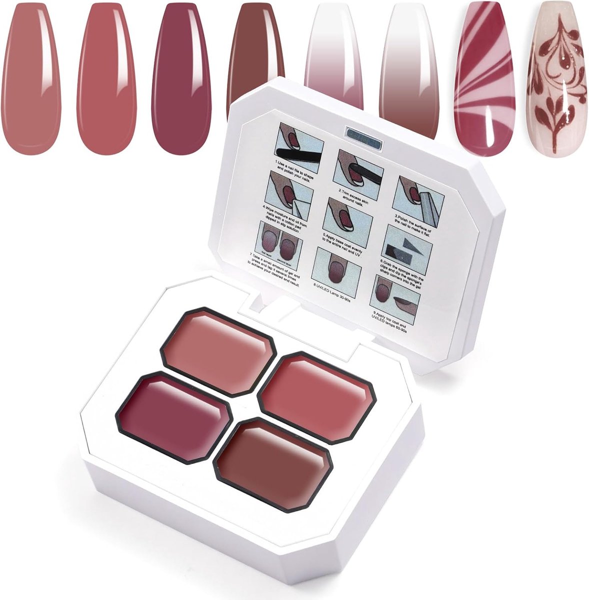 Gradient Painting Gel 4 Colours Shade Gel Nail Polish for Shade Nails Aura Nails French Manicure DIY Nail Art Palette - ShopVlot